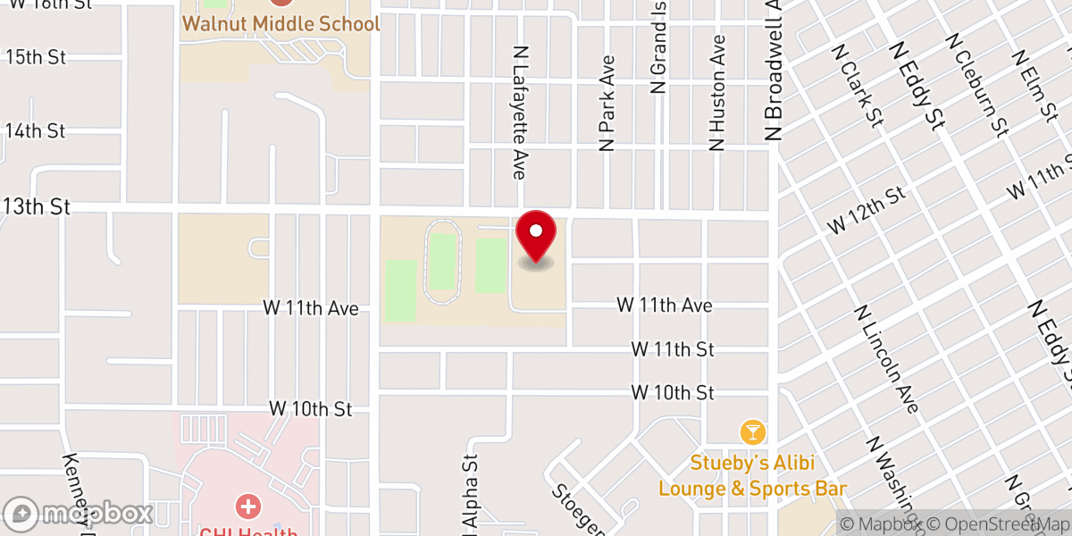 Map showing location of Central Catholic Middle and High Schools