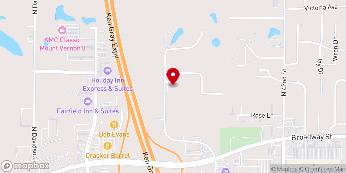 Map showing location of Calvary United Pentecostal Church