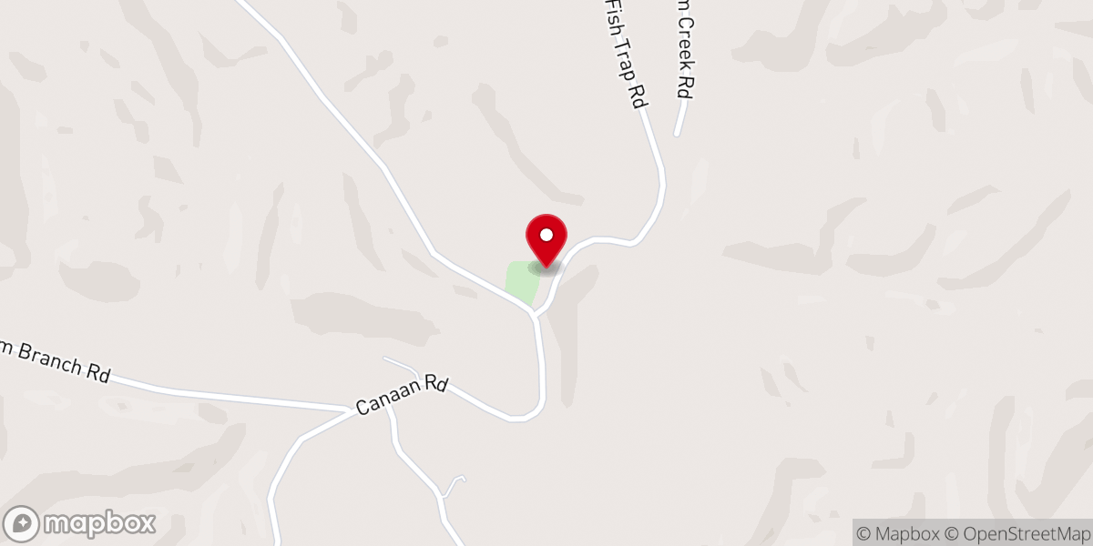 Map showing location of Canaan Freewill Baptist Church