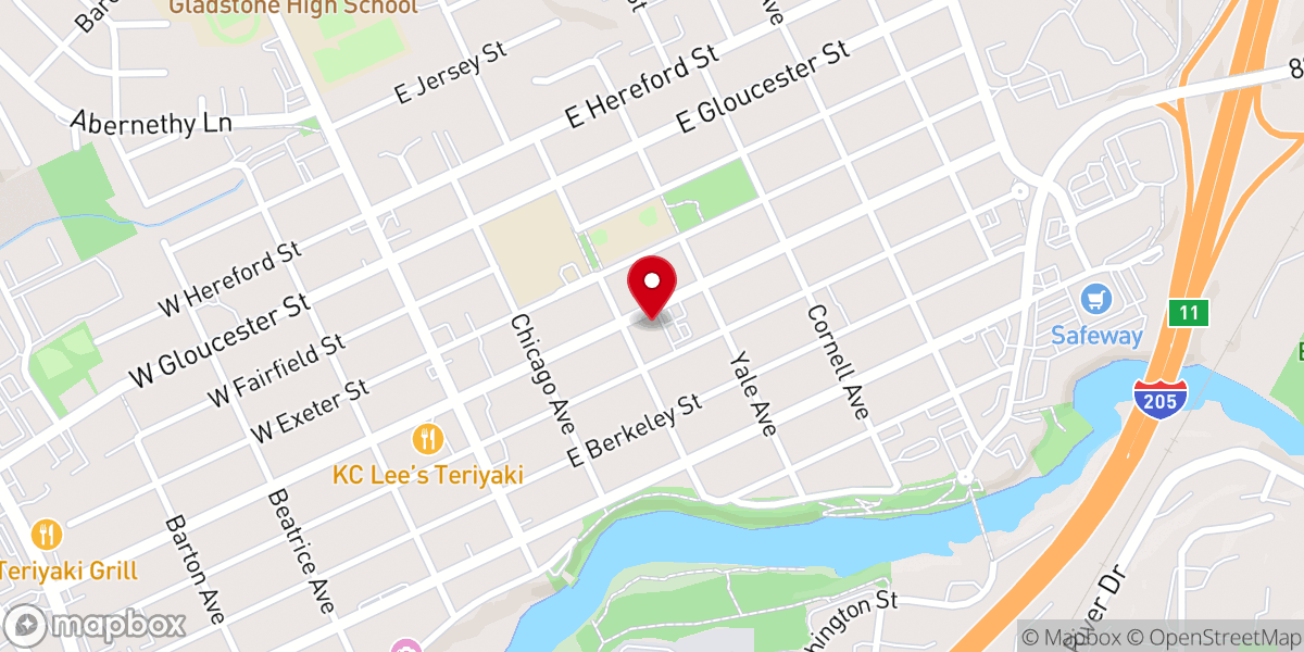 Map showing location of Gladstone Christian Church