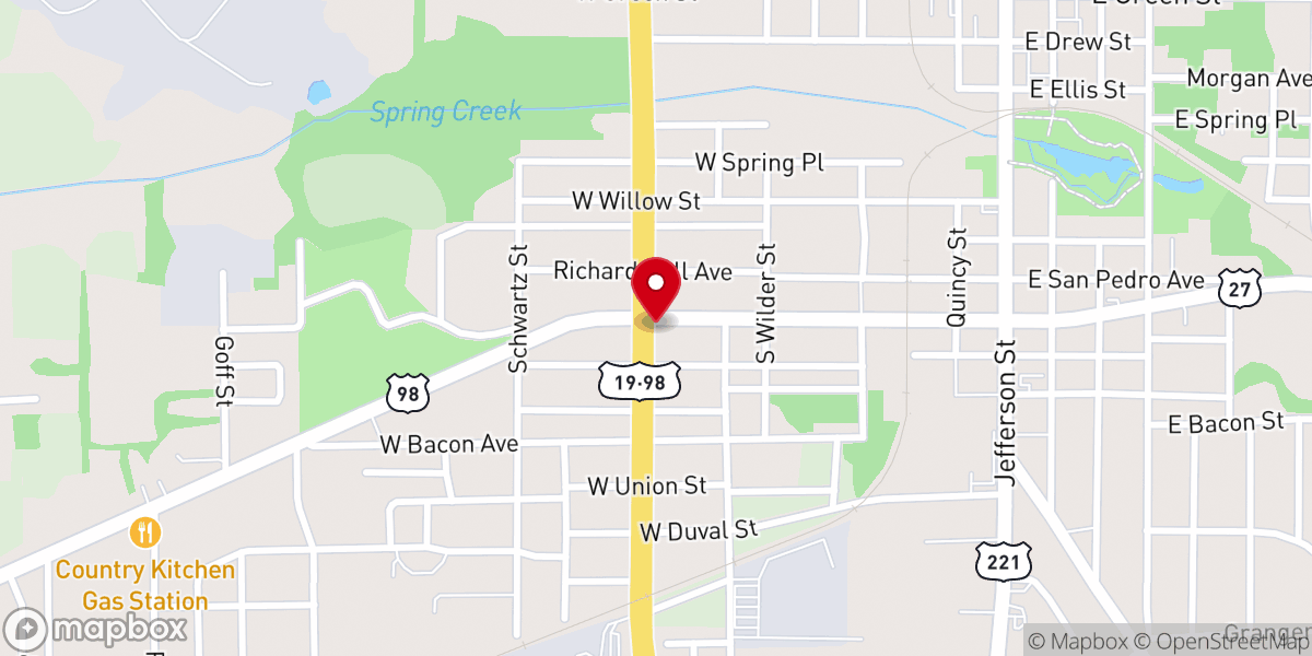 Map showing location of New Brooklyn Baptist Church