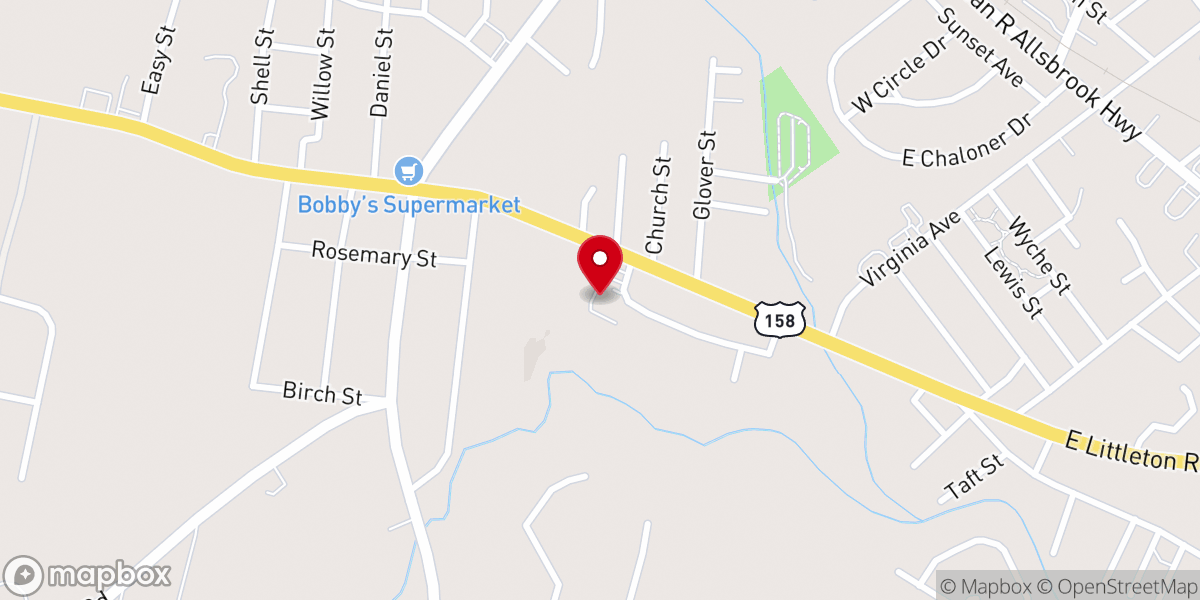 Map showing location of First Baptist-Hodgestown