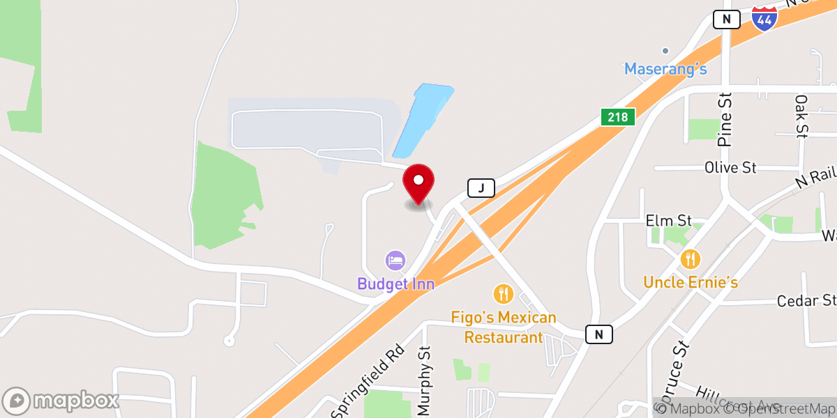 Map showing location of Bourbon Water Tower