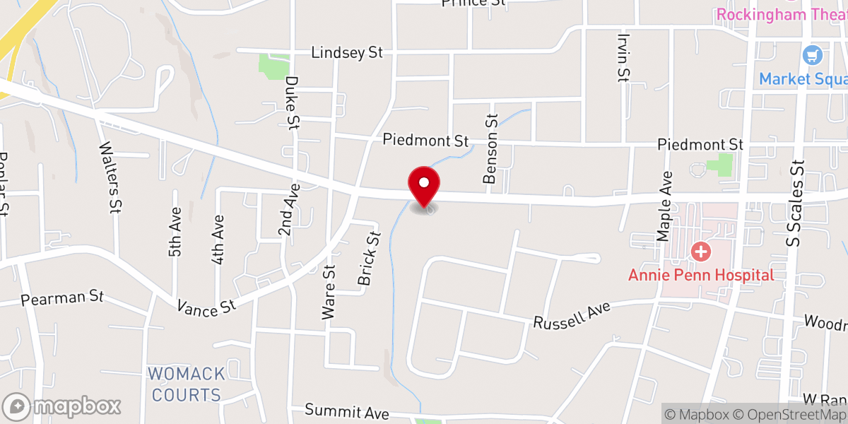 Map showing location of Evangel Fellowship-Reidsville