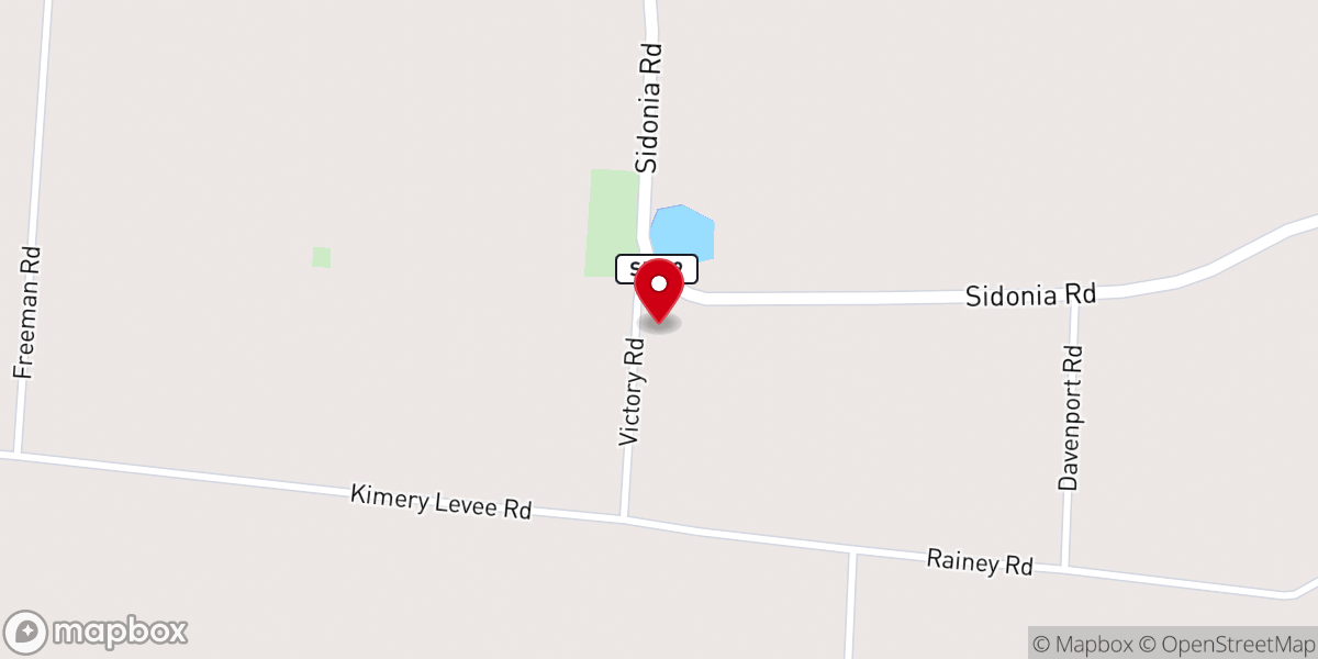 Map showing location of Victory Baptist Church