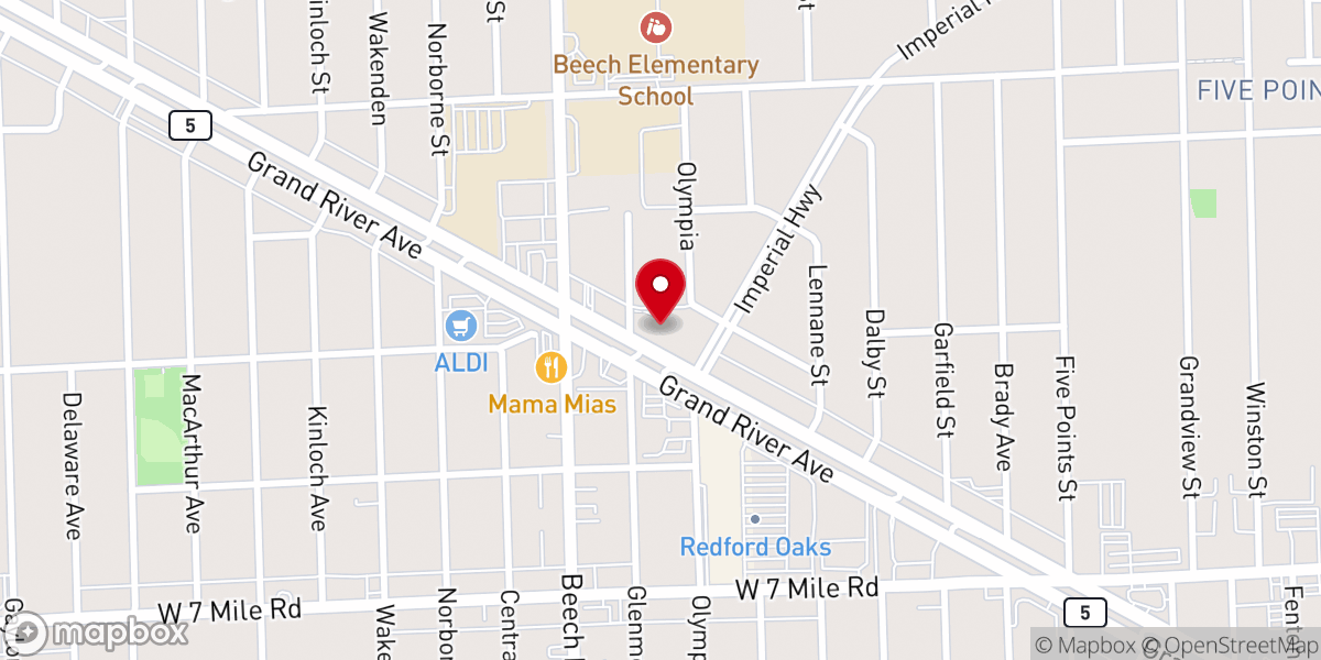 Map showing location of Grace Lutheran Church