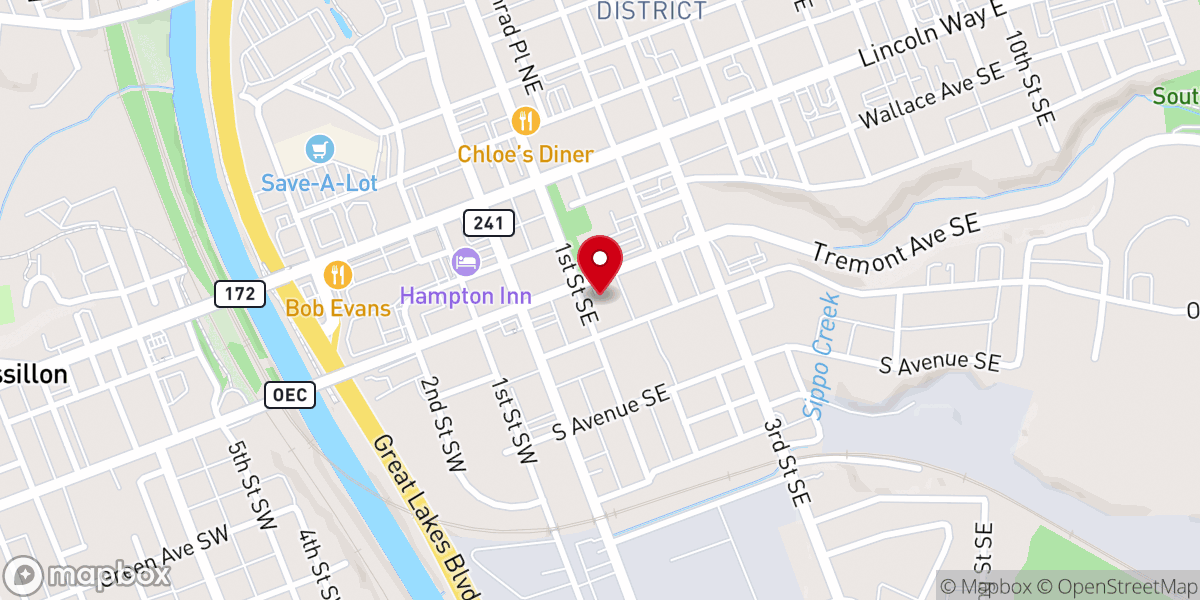 Map showing location of St John's United Church of Christ
