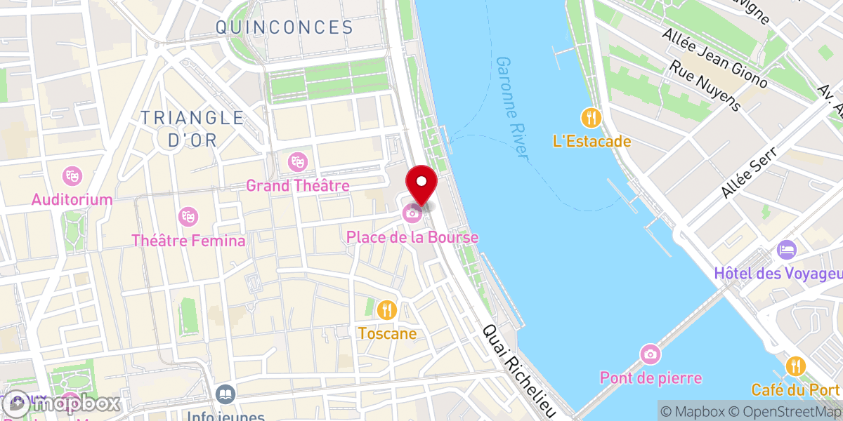 Map showing location of Place de la Bourse