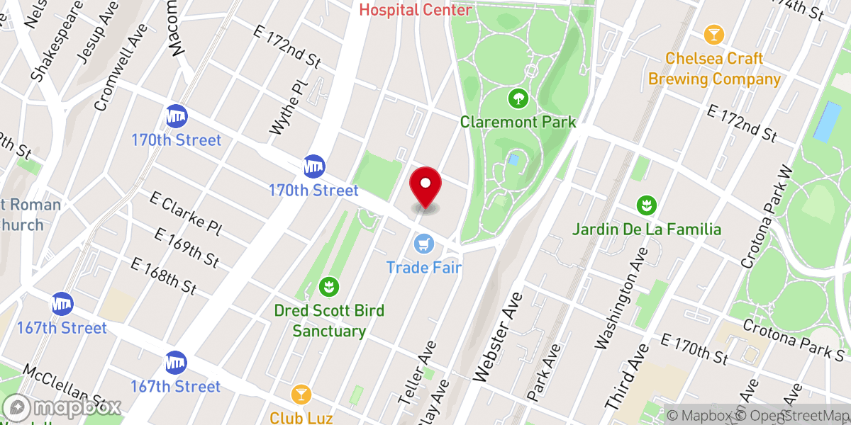 Map showing location of Mt. Sinai Baptist Church