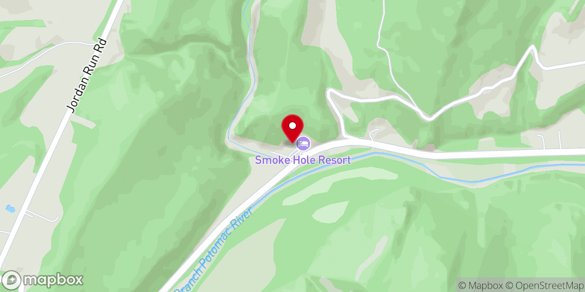 Map showing location of Smoke Hole Caverns