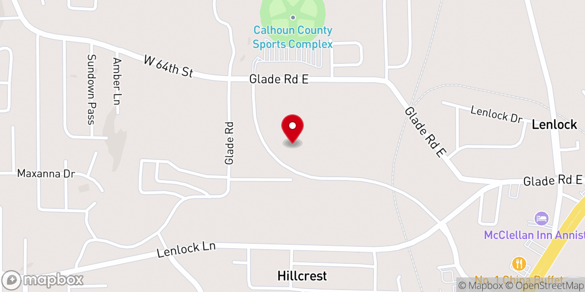 Map showing location of Anniston Korean Presbyterian