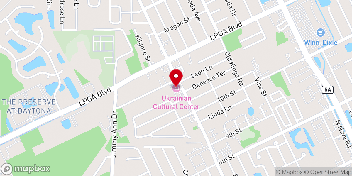 Map showing location of Daytona Beach Church of Christ