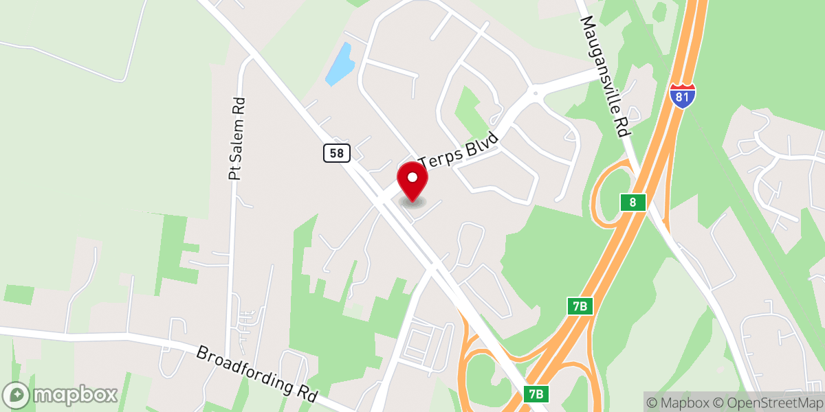 Map showing location of Bethel Worship Center