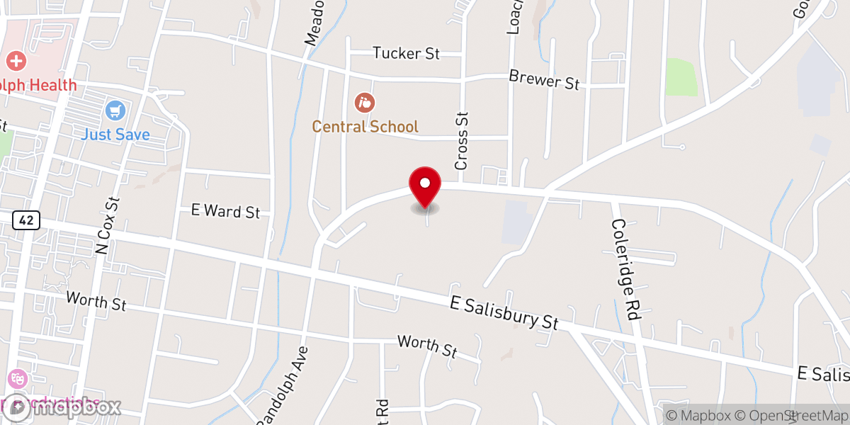 Map showing location of First Congregational Church