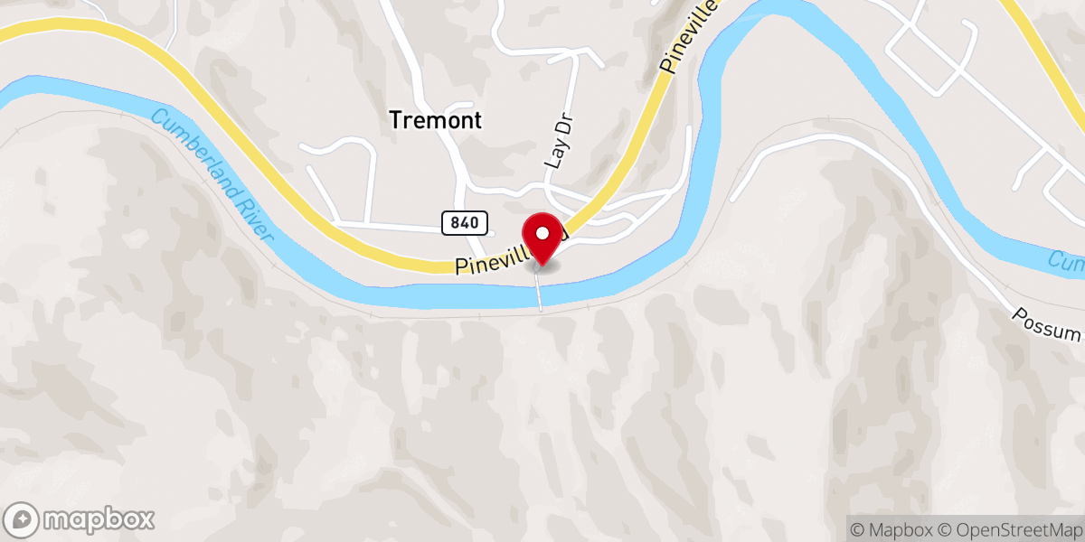 Map showing location of Pine Flat Baptist Church