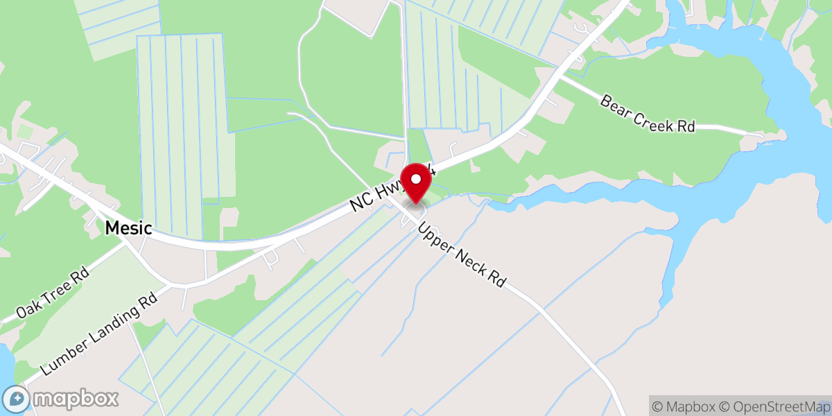 Map showing location of Bay Creek Church