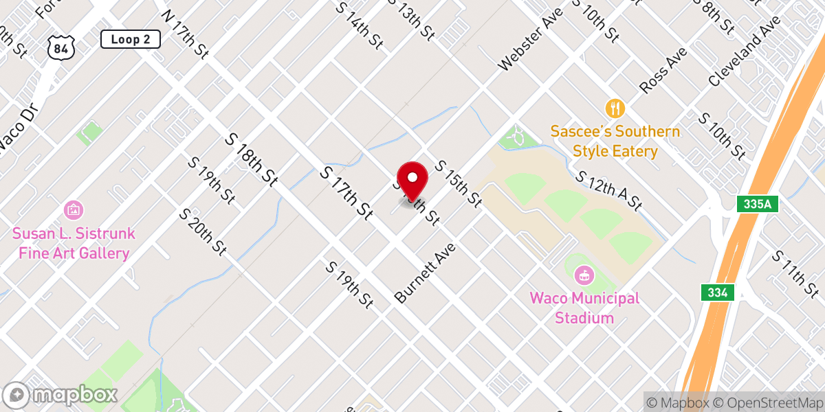 Map showing location of Central Texas Metropolitan Community Church