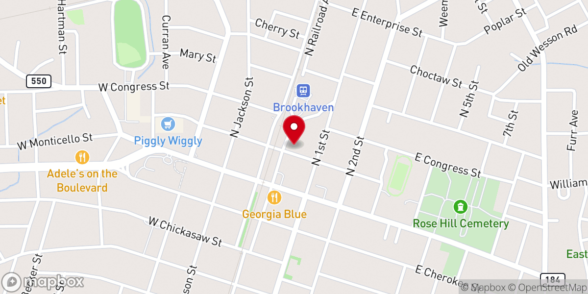 Map showing location of Brookhaven Outreach Ministries