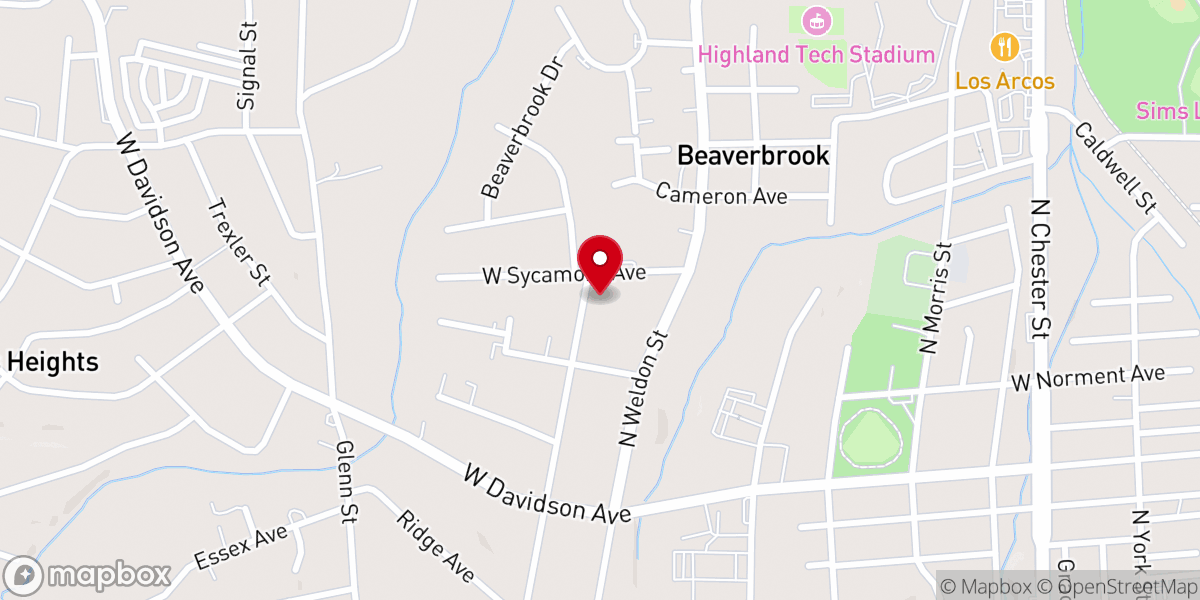Map showing location of Christ Community Baptist Church