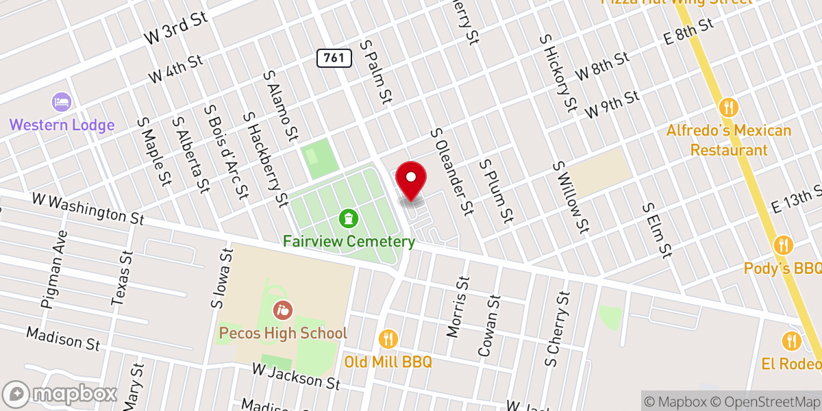 Map showing location of Bush's Chicken