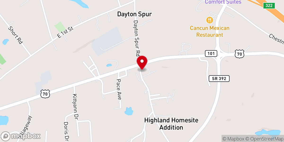 Map showing location of First Presbyterian Church
