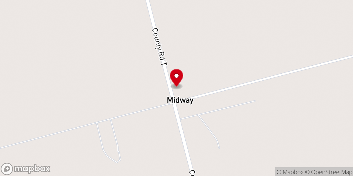 Map showing location of Midway Baptist Church
