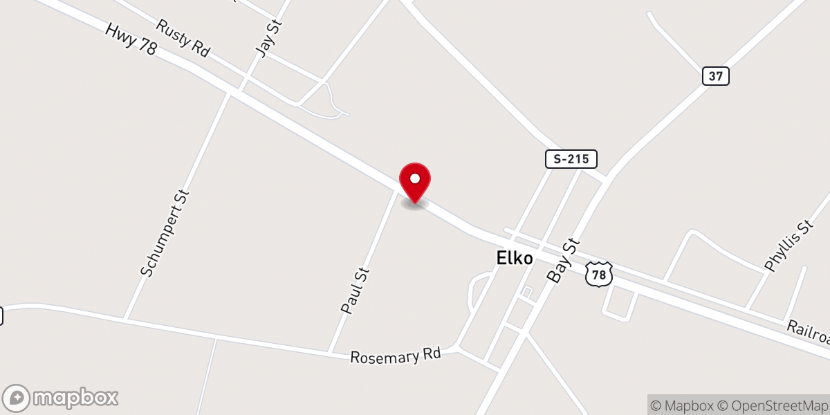 Map showing location of Simmons Memorial Chapel-Elko