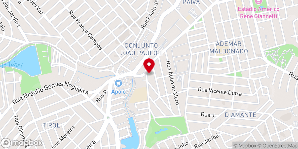 Map showing location of Igreja Batista Betuel