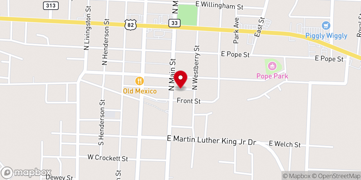 Map showing location of Sylvester Holiness Church