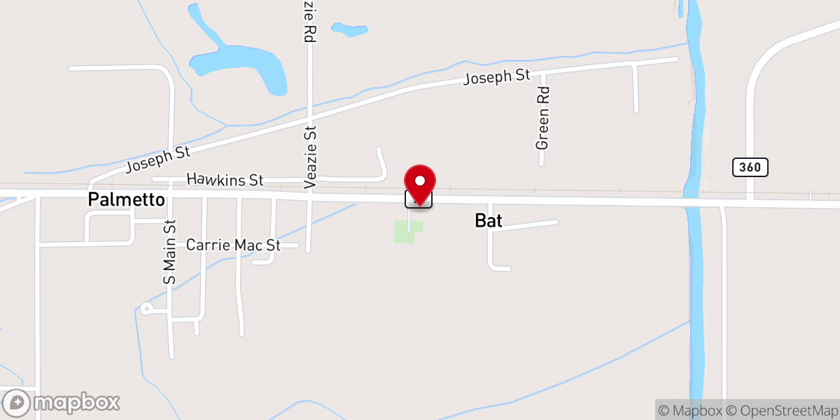 Map showing location of St. Thomas Catholic Church