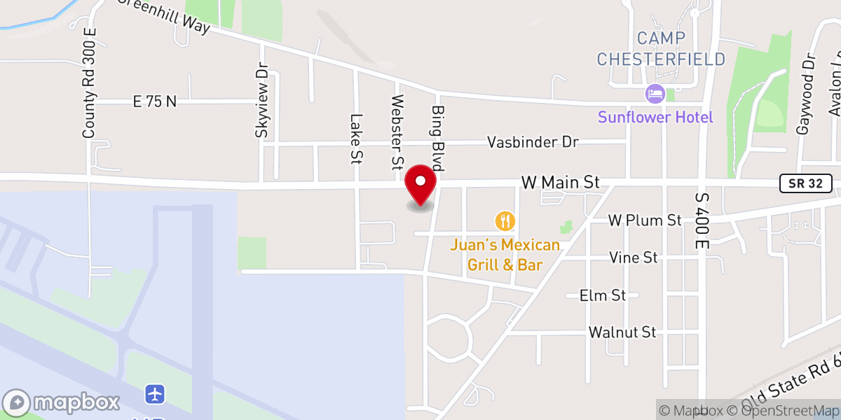 Map showing location of Chesterfield Church of God