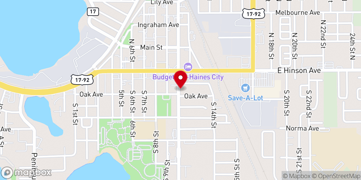Map showing location of Iglesia ACM Haines City