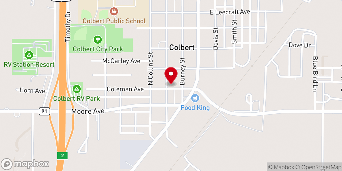 Map showing location of Coleman Avenue Church of Christ