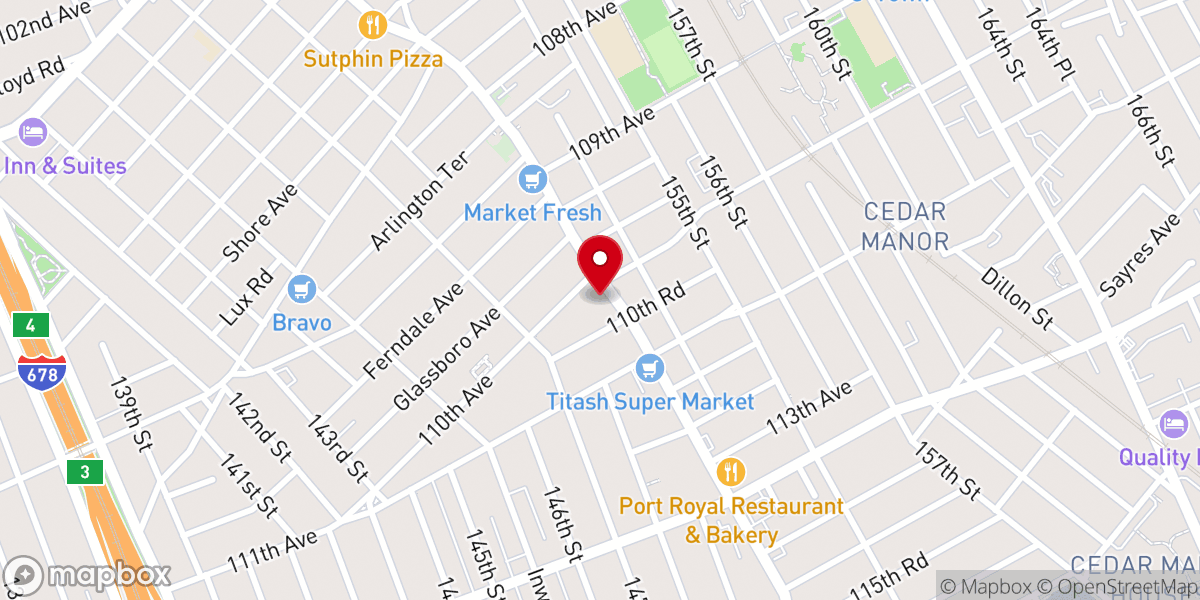 Map showing location of New LifeTabernacle of Faith