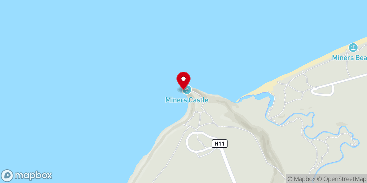 Map showing location of Miners Castle