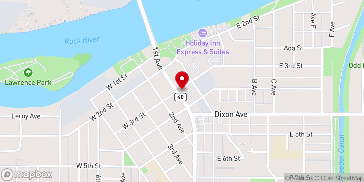 Map showing location of Rock Christian Fellowship