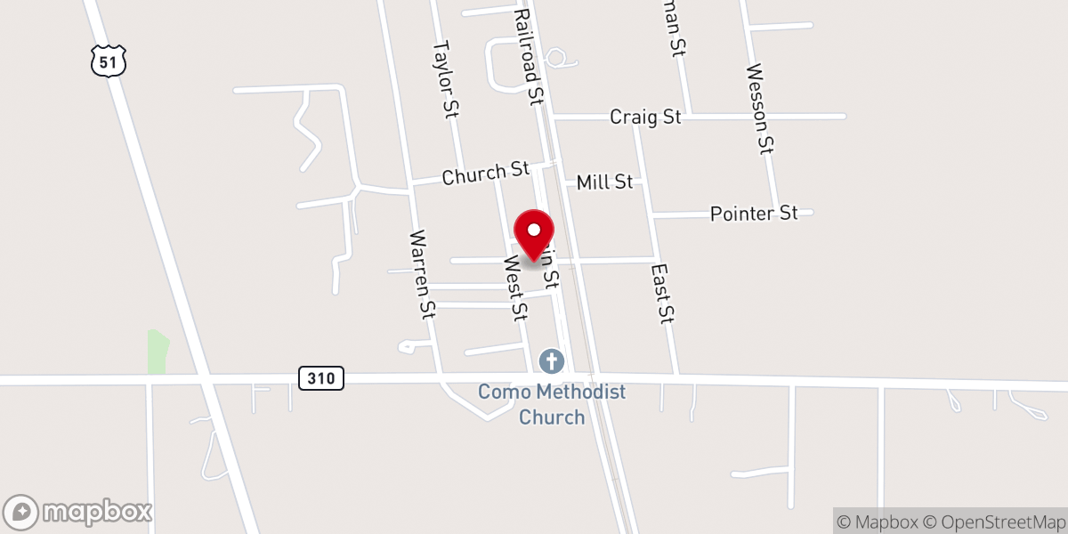 Map showing location of 211 Main Hall & Gardens