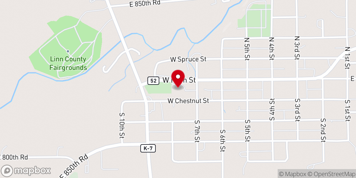 Map showing location of Sacred Heart Catholic Church