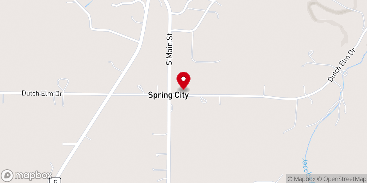 Map showing location of Spring City Baptist Church