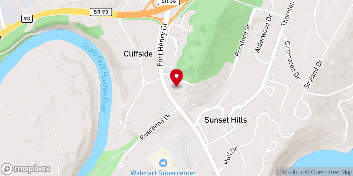 Map showing location of Kingsport SDA Church