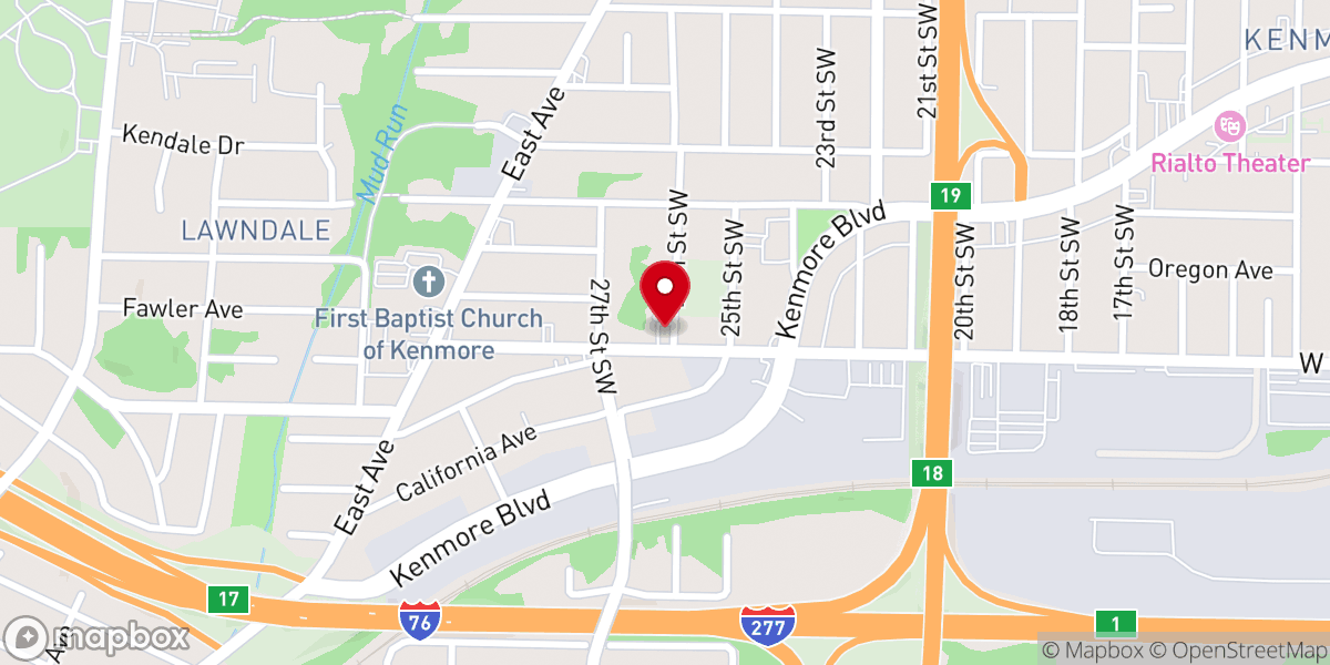 Map showing location of The Church of Pentecost, Akron Assembly