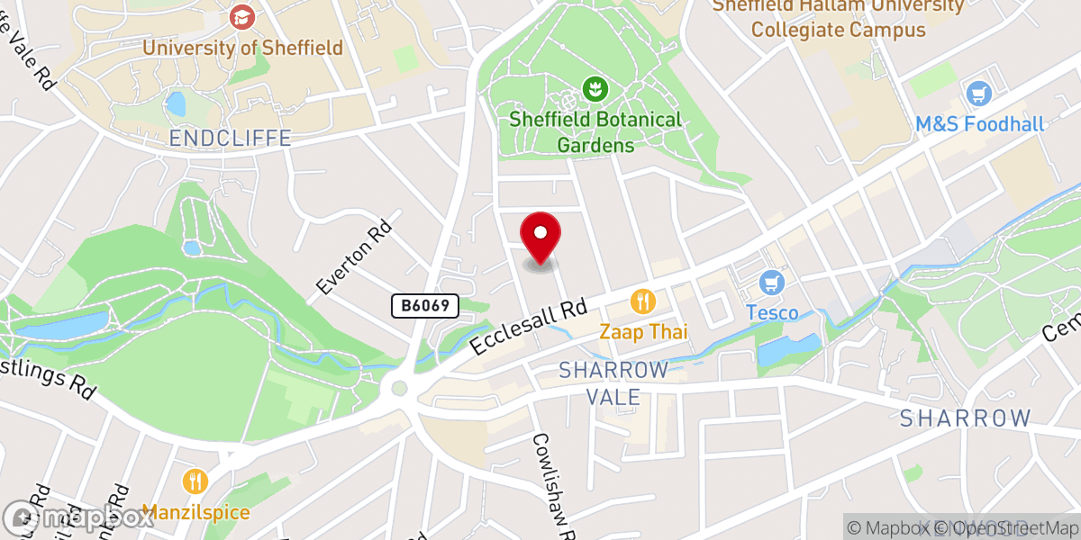 Map showing location of The Jubilee Centre, home of City Church Sheffield