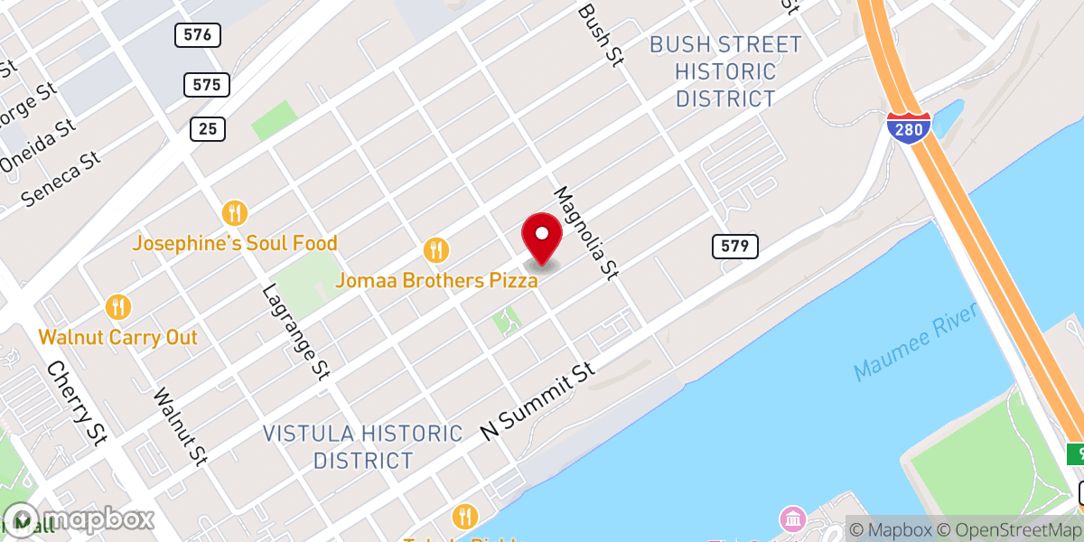 Map showing location of Trinity Faith Tabernacle
