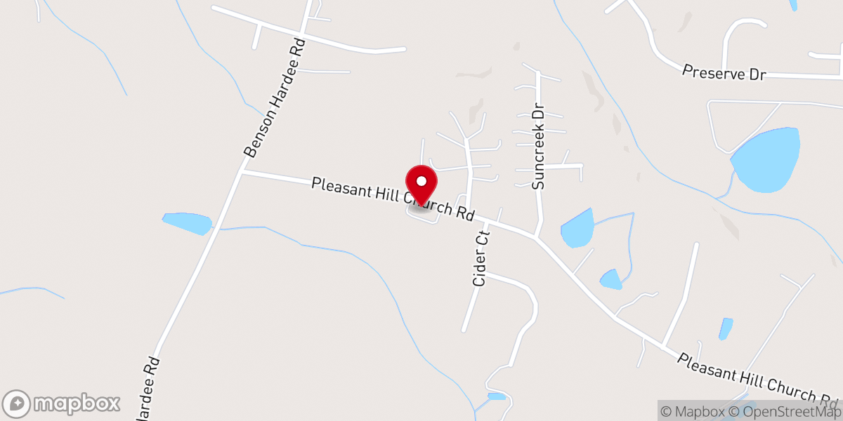 Map showing location of Pleasant Hill Christian Church