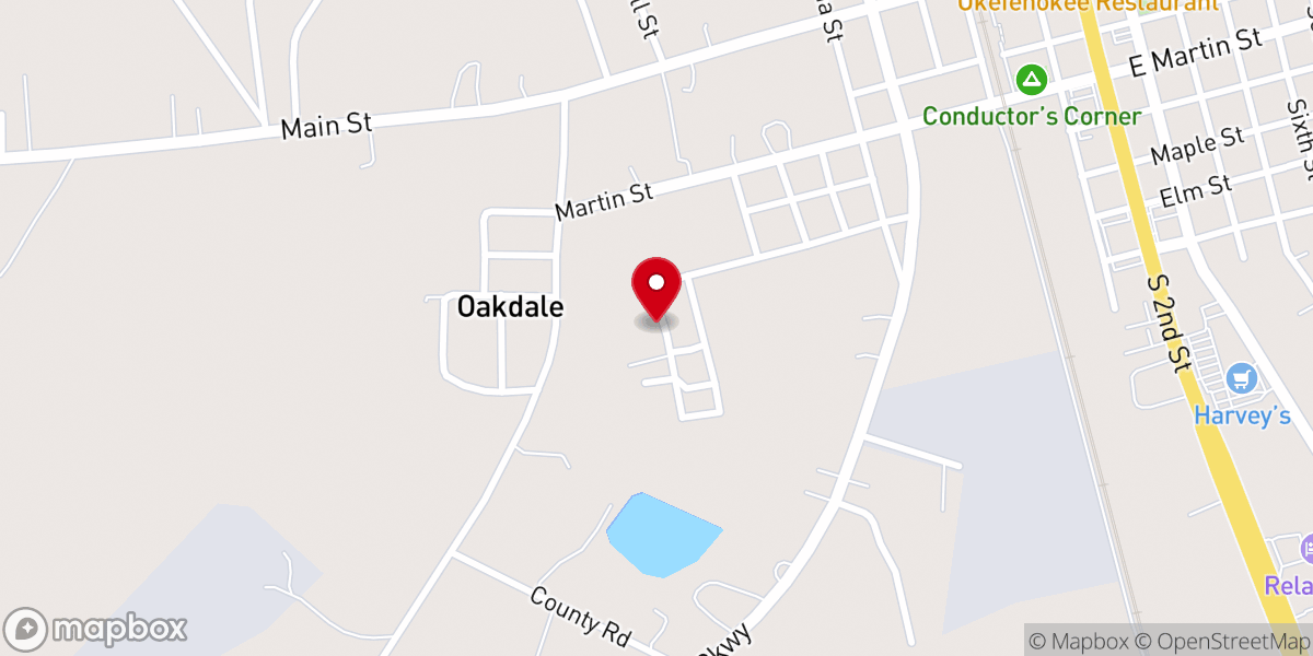 Map showing location of First Assembly of God Church