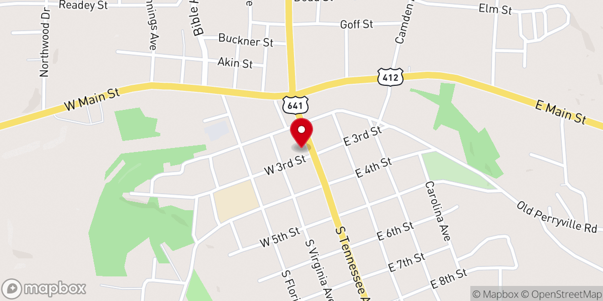 Map showing location of Parsons Church of Christ