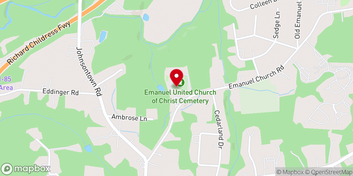 Map showing location of Emanuel United Church of Christ