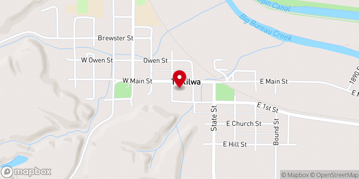 Map showing location of Tiskilwa History Museum