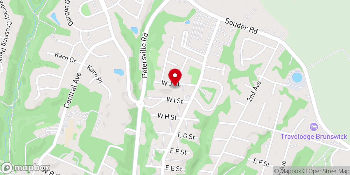 Map showing location of Mt Olivet Baptist Church