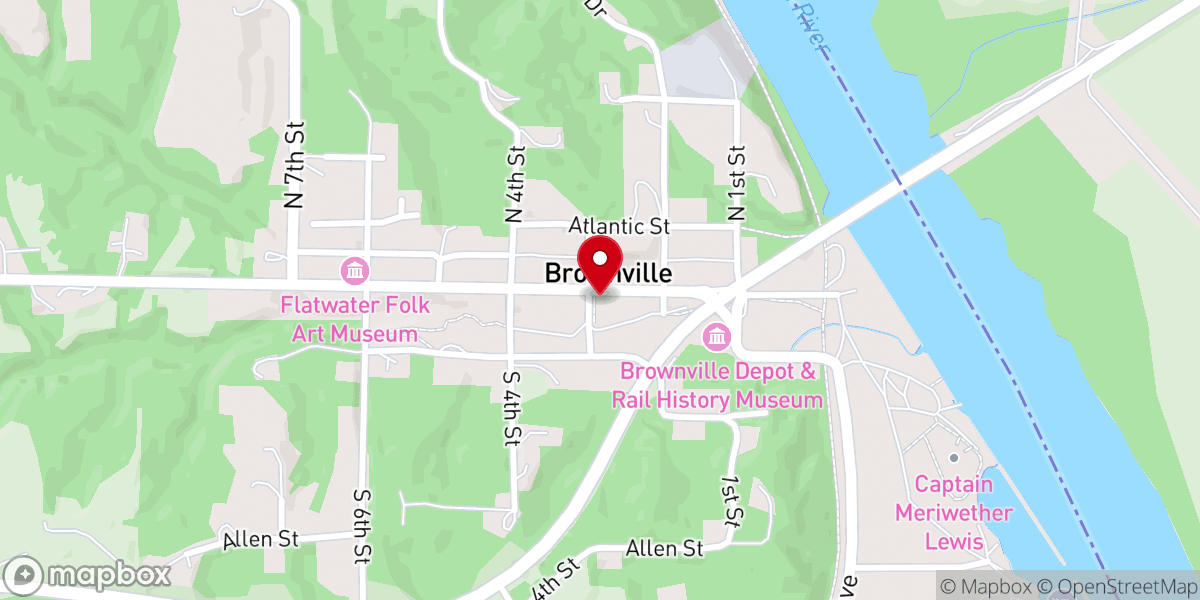 Map showing location of Brown-Carson House